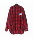 ヴェトモン VETEMENT 22SS MY NAME IS FLANNEL SHIRT マイネーム イズ フランネルチェックシャツ 長袖 M レッド/ブラック UA52SH800R