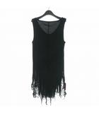 DESTROYED INNER TANKTOP ダメージ加工 タンクトップ ノースリーブ ロング 2 ブラック 黒 2401090306