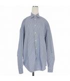 エンポリオアルマーニ EMPORIO ARMANI ロングスリーブチェックシャツ ブラウス 長袖 38 ブルー/ホワイト