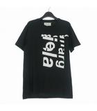 メゾンマルジェラ 10 Maison Margiela 10 17SS ロゴ 再構築 プリントTシャツ カットソー 半袖 48 ブラック 黒 S50GC0463 国内正規