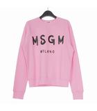エムエスジーエム MSGM ロゴプリント スウェット トレーナー 長袖 XS ピンク 2642MDM189 国内正規