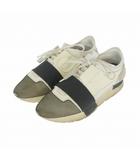 バレンシアガ BALENCIAGA Race Runner 切替 ローカットスニーカー メッシュ 靴 37 ホワイト 白 422788