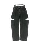 24AW デニムジーンズ スラッシュディテール パンツ 40 ブラック 黒 S51LA0051 国内正規