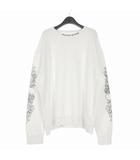 クロムハーツ CHROME HEARTS LOVE YOU フローラルハート ラブユー ネックロゴ スウェット トレーナー 長袖 L ホワイト 白