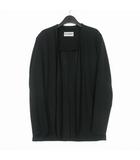 23SS COTTON DOUBLE FACE COLLARLESS CARDIGAN コットン ダブルフェイス カラーレス カーディガン トップス 長袖 1 ブラック 黒 AJ31-042