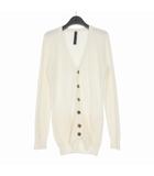 gauze border washable knit cardigan ニットカーディガン セーター 長袖 M ホワイト 白 6802 kc49b