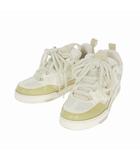 ルイヴィトン LOUIS VUITTON スケートライン メッシュ×レザー スニーカー 靴 7.5 ベージュ/ホワイト GO1202