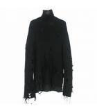 バレンシアガ BALENCIAGA デストロイ加工 タートルネック ニット セーター ダメージ加工 S 黒 ブラック 662720 T3209