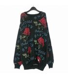 22AW ROSE JACQUARD SWEATER ローズ柄 ジャガード ニット セーター 長袖 XL ブラック 黒