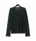 クロムハーツ CHROME HEARTS BSフレアボタン ホースシュープリント ヘンリーネック ロングスリーブTシャツ カットソー 長袖 M ブラック 黒 国内正規