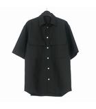 チノ CINOH 22SS DOUBLE CLOTH SAFARI SHIRT ダブルクロス サファリシャツ 半袖 46 ブラック 黒 22SST305