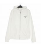 プラダ PRADA Re-Nylon スウェット 切替 トライアングルロゴ パーカー フーディ 長袖 XS ホワイト 白 UJL19A 国内正規