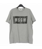 エムエスジーエム MSGM ボックスロゴ プリント Tシャツ カットソー 半袖 M グレー 2440MM67 国内正規