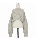 エンフォルド ENFOLD 24AW CROPPED TUFT PULLOVER ショート丈 ニット セーター 長袖 38 グレー 300HA270-2270