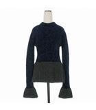 3.1 フィリップリム 3.1 phillip lim バイカラー ペプラムニット セーター 長袖 XS ネイビー/ダークグレー H161-7713ILF