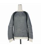 サカイラック sacai luck ジャガード ポップコーンニット セーター 長袖 1 ネイビー/ホワイト/ブラック 15AWLU1049
