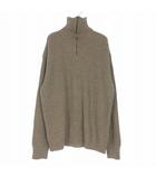 25AW リブ ハーフジップニット セーター 長袖 L グレーベージュ S50HL0046 国内正規