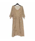 エムエムシックス メゾンマルジェラ MM6 Maison Margiela ドット柄 転写プリント ドルマンスリーブワンピース ドレス 長袖  L ベージュ 32CT215