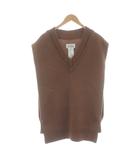 マルタンマルジェラ 14 Martin Margiela 14 Vネックニットベスト プルオーバー ウール M 茶 ブラウン S50TH0050 /KU