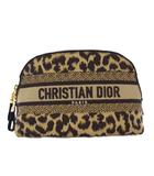 ディオール Dior ポーチ ジャガード レオパード テクニカルファブリック ベージュ /KH ■OH
