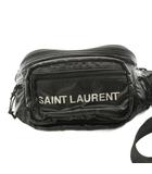 サンローラン パリ SAINT LAURENT PARIS ヌックス クロスボディバッグ ボディバッグ ウエストバッグ ロゴプリント 黒 ブラック /KU ■OH