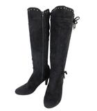  ミスティック グロウ Mystic Glow ロングブーツ ハイヒール サイドジップ スエード 装飾 ブラック サイズM QQQ