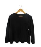 サニークラウズ Sunny Clouds プルオーバー Tシャツ 七分袖 胸ポケット 無地 ブラック サイズLL QQQ