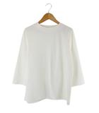 ショコラフィネローブ chocol raffine robe Tシャツ 七分袖 無地 リブ サイズF 白 QQQ