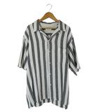 フリークスストア FREAKS STORE シャツ 半袖 ストライプ サイズL グレー 白 QQQ