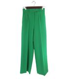 ザラ ZARA パンツ ワイド ロング 無地 サイズXS グリーン QQQ