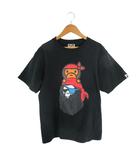 アベイシングエイプ A BATHING APE Tシャツ 半袖 プリント ロゴ サイズS 黒 QQQ