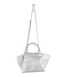  アラマルヴァ A.la Malva ハンドバッグ ショルダー 2way チャーム 無地 シルバー QQQ