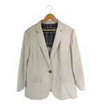 バーバリー ロンドン BURBERRY LONDON テーラード ジャケット 裏地 チェック 無地 長袖 サイズ44 ベージュ 国内正規 QQQ