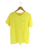プルオーバー Tシャツ 半袖 ロゴ ワンポイント イエロー サイズL QQQ