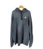 アディダス adidas プルオーバー パーカー 長袖 ロゴ 刺繍 裏パイル グレー サイズL 国内正規 QQQ