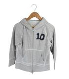 アンレクレ en recre パーカー 長袖 ジッパー ワンポイント 刺繍 グレー QQQ