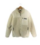 ファーストダウン FIRST DOWN ボア フリース ジャケット 長袖 フルジップ 刺繍 ロゴ サイズL 白 QQQ