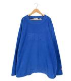 フィラ FILA フリース スウェット カットソー 長袖 刺繍 ロゴ サイズL ブルー QQQ