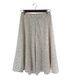 スカート ファスナー 総柄 ミモレ 裏地付き サイズ2 白 QQQ