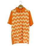 ポロシャツ ボタン 半袖 刺繡 ロゴ サイズM オレンジ系 国内正規 QQQ