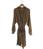 ドレスキップ DRESKIP ロング ニット カーディガン 長袖 無地 前開き ひざ丈 サイズM ブラウン QQQ