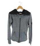 パラスコ PARASUCO パーカー ボリュームネック 長袖 ジップアップ ワンポイント グレー サイズS QQQ