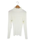 レイビームス Ray Beams プルオーバー ニット タートルネック 長袖 リブ 伸縮 無地 ホワイト QQQ