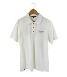  Rosasen ロサーセン ポロシャツ ボタン 半袖  バックプリント ロゴ サイズM 白 QQQ
