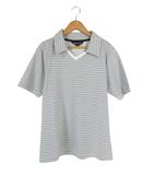  スポーツトレイン SPORTS TRAIN ポロシャツ 半袖 Vネック ボーダー サイズM 白系 QQQ