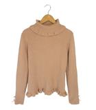 リズリサ LIZ LISA プルオーバー ニット 長袖 タートルネック フリル リボン 無地 ベージュ系 サイズ0 QQQ