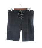 リフラッティ シップス liflattie ships パンツ ショート ハーフ ウエスト 紐 ボタン フライ サイズM 黒 QQQ