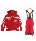  スパイダー SPYDER セットアップ 上下セット スキー スノーボード ウェア オーストラリアナショナルチーム 2007 モデル ジャケット フード ジップアップ  ビブパンツ ロゴ レッド サイズ150 QQQ
