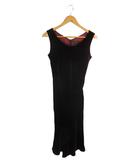 マリココウガ MARIKO KOHGA 東京ソワール ワンピース ミモレ丈 ノースリーブ ドレス ベルベット 無地 ワインレッド系 サイズ40 QQQ