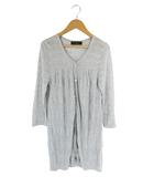 ecruefil ニット カーディガン 七分袖 ボタン ラメ グレー サイズM QQQ